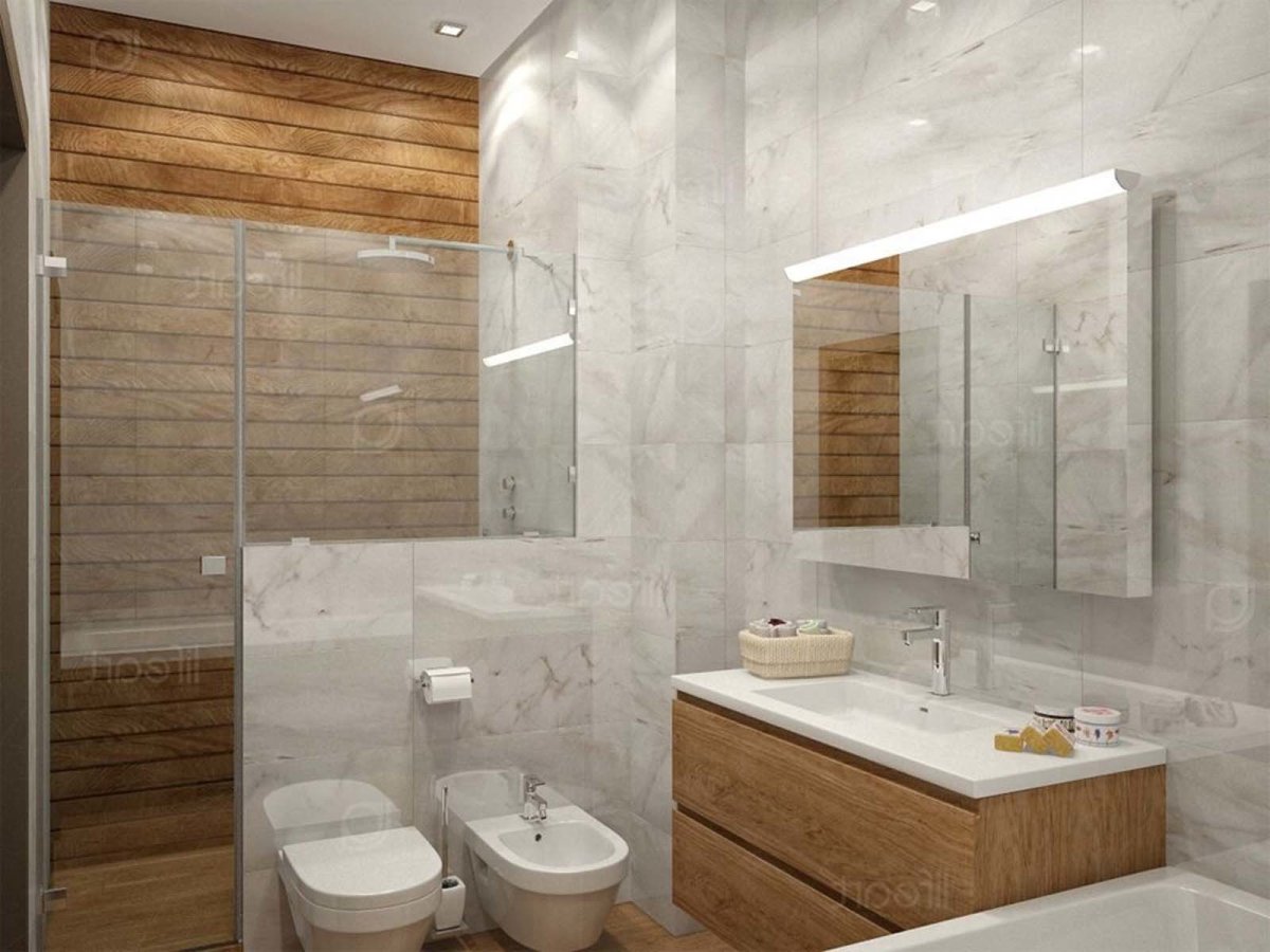 Ванная комната плитка под дерево