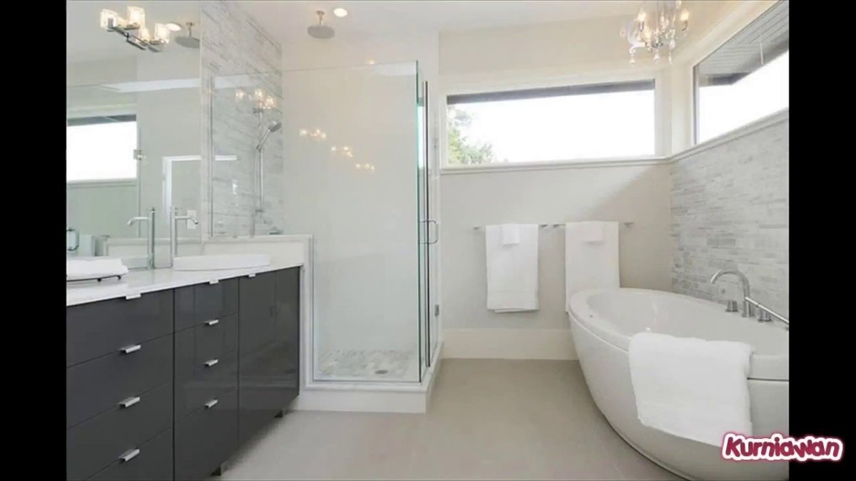 Интерьер ванной в светлых тонах