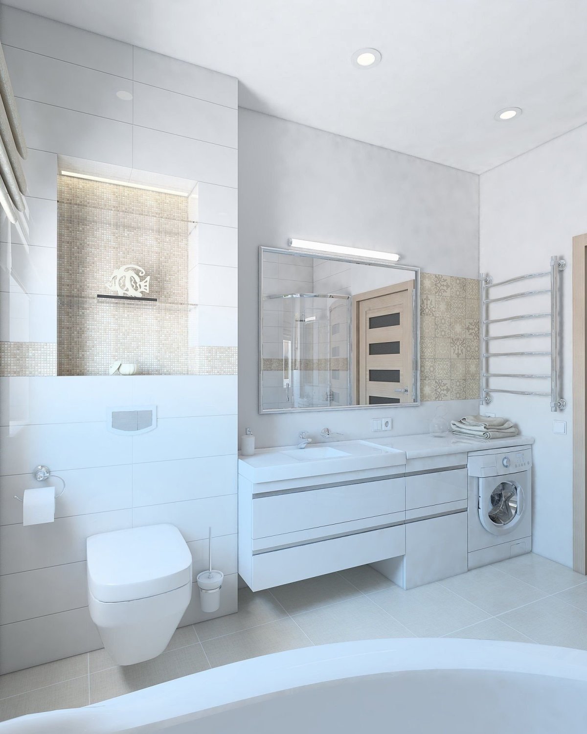 Ванная комната в светлых тонах