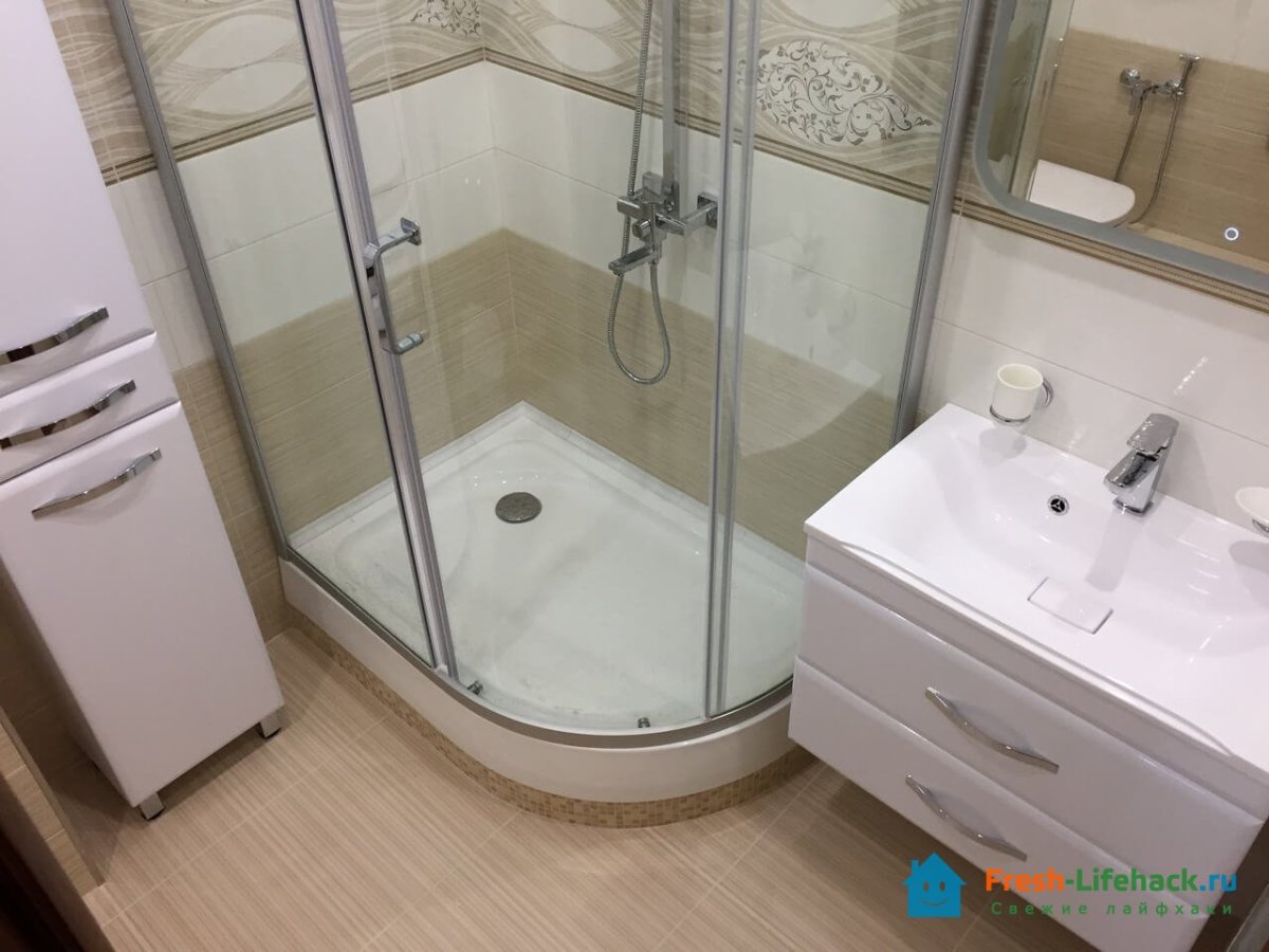 Проект ванной комнаты с душевой зоной