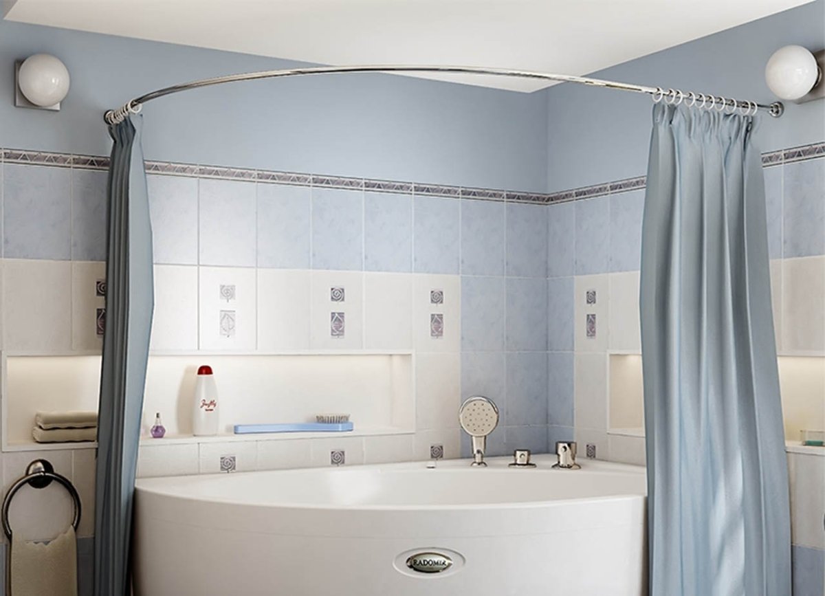 Шторка для полукруглой ванны