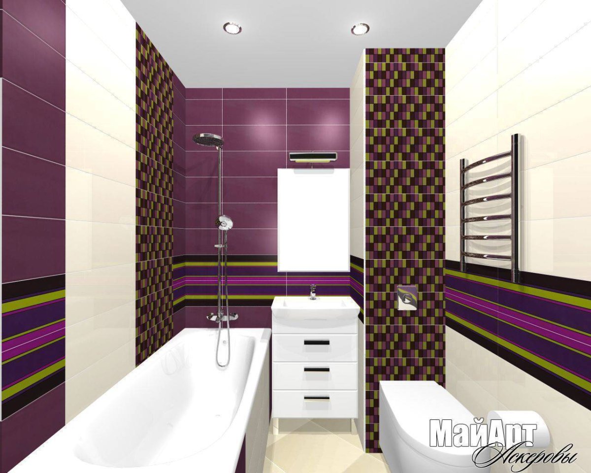 Раскладка плитки ванная