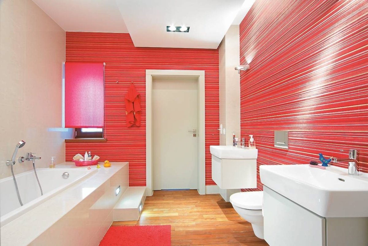 Коралловая ванная комната