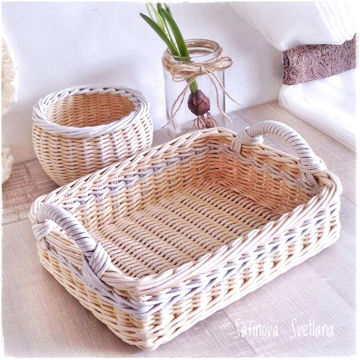 Плетеные корзины в интерьере