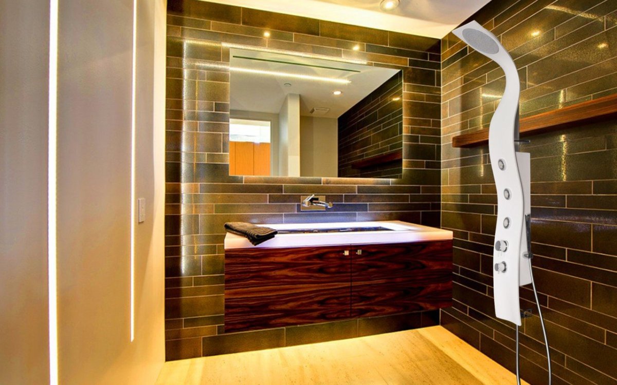 Отделка стен в ванной ламинатом