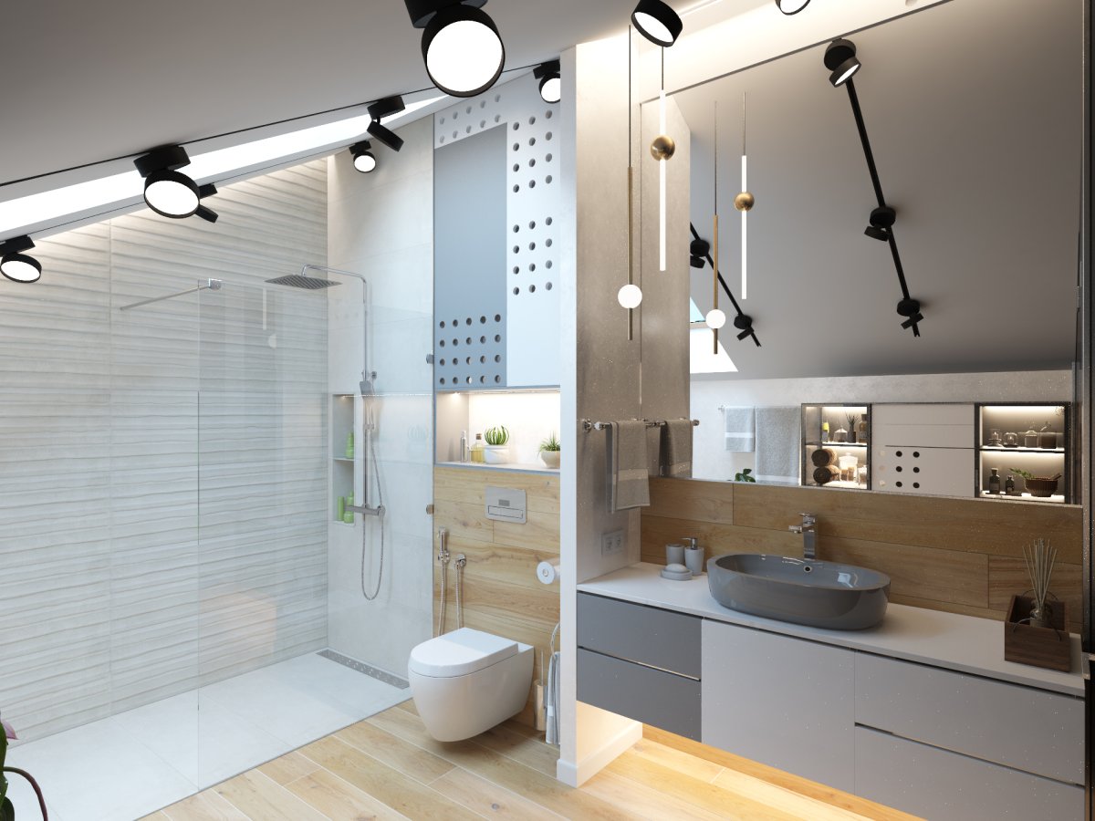 Светильник для туалета и душевой