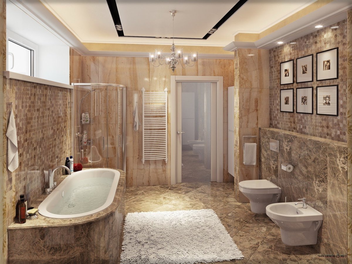 Интерьер санузла в частном доме