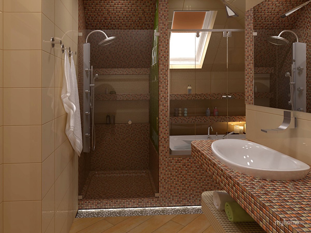 Компактный санузел с душевой