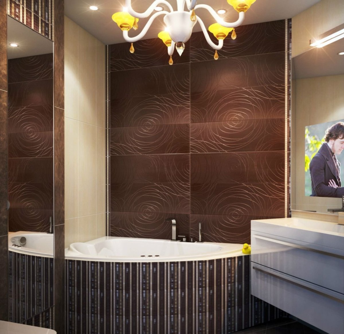 Ванная в коричневом цвете