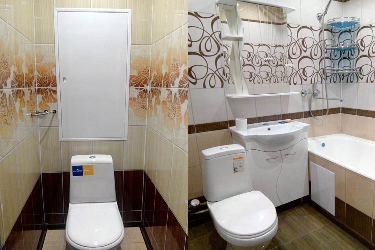 Красивый маленький туалет панельный дом