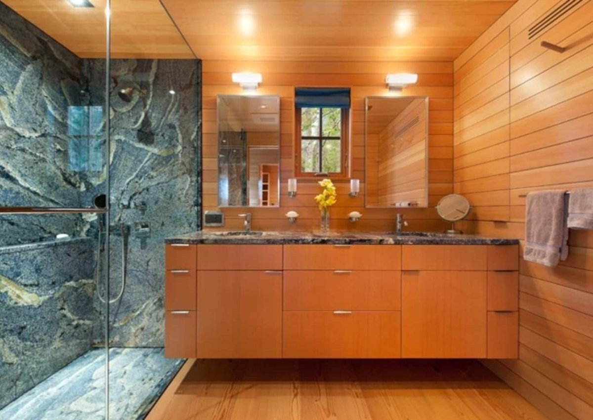 Отделка ванной комнаты вагонкой