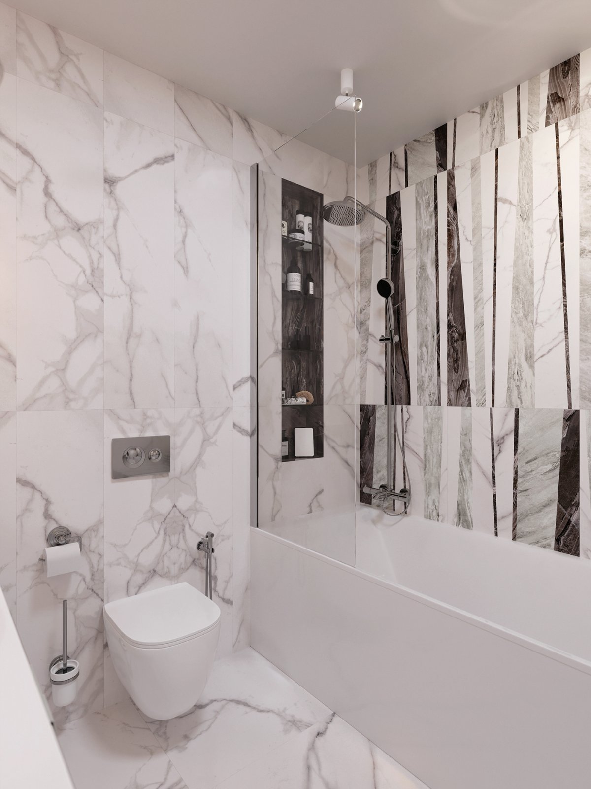 Мраморная ванная комната маленькая