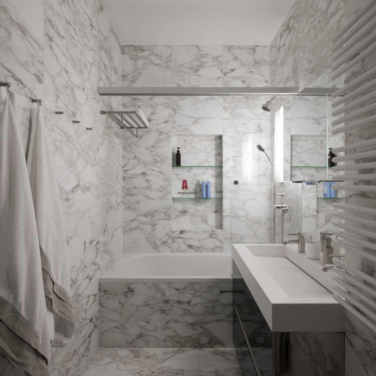 Санузел под мрамор