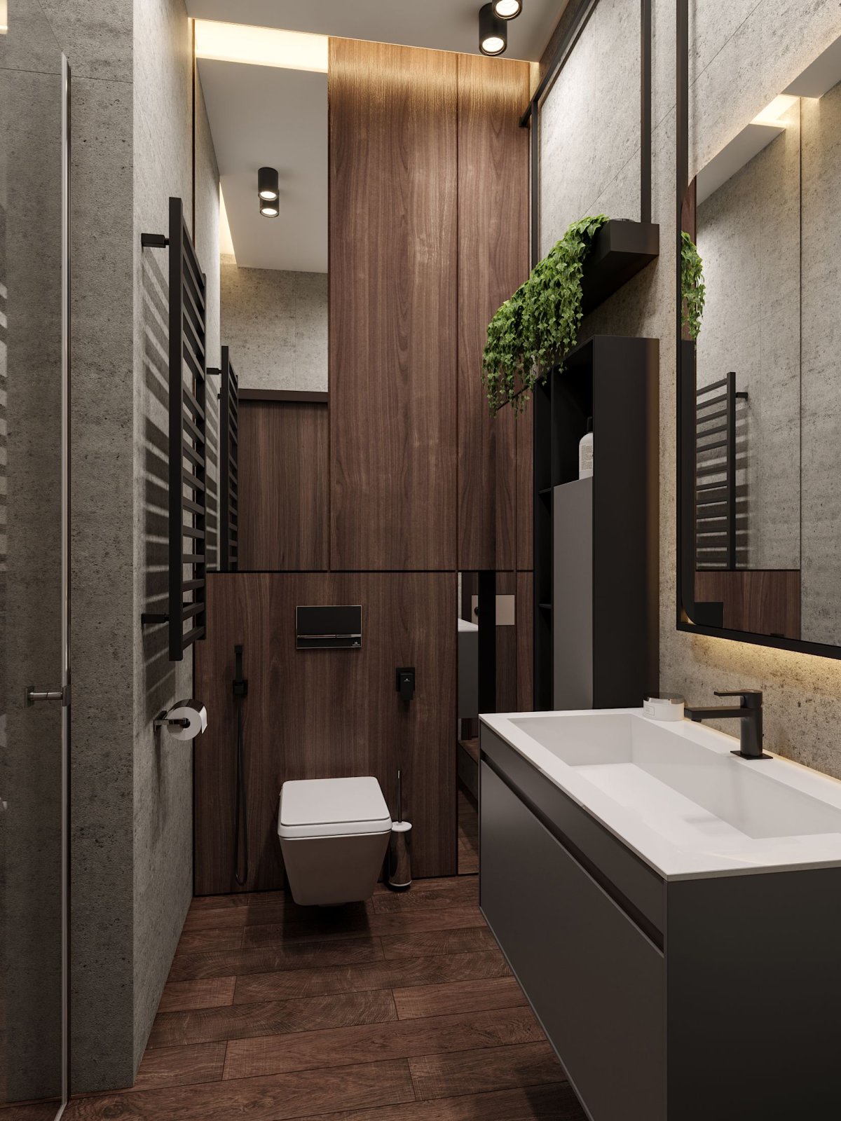 Ванные комнаты под дерево