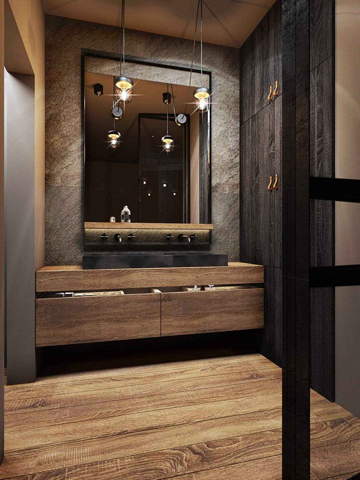 Зеркало для ванной в стиле лофт