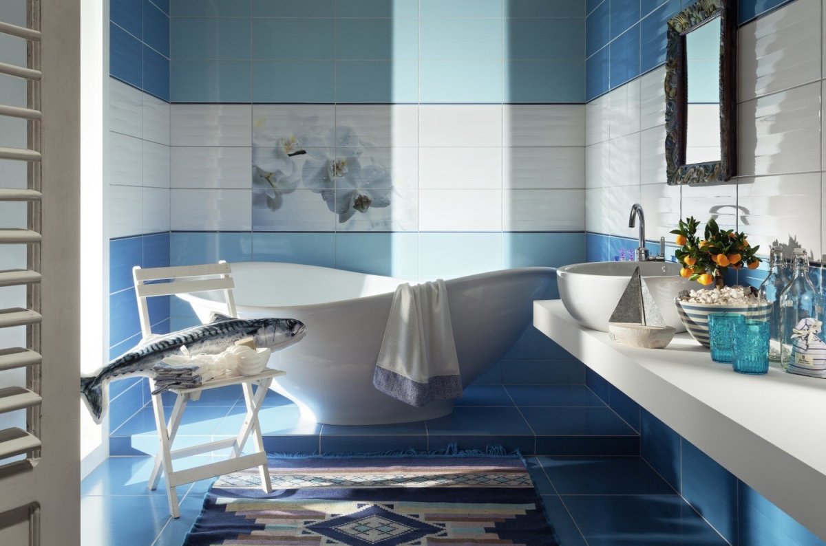 Ванная комната душевая в морском стиле