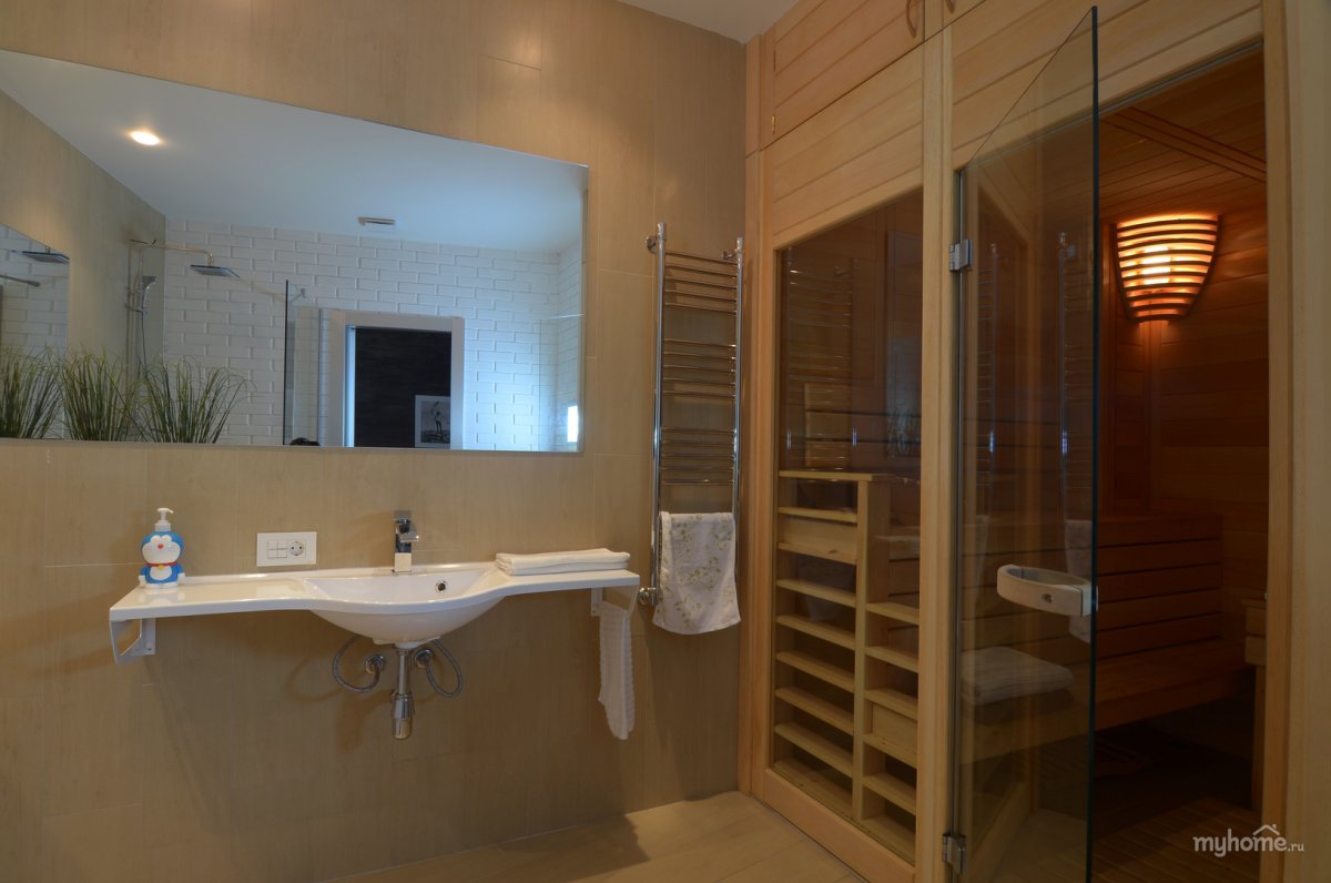 Планировка ванной комнаты с сауной