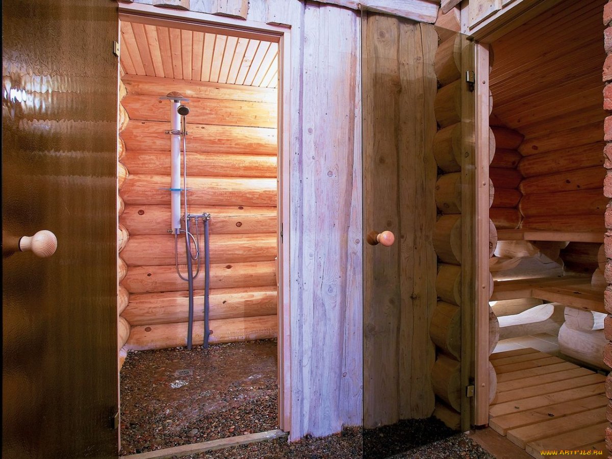 Комната отдыха в бане из бруса