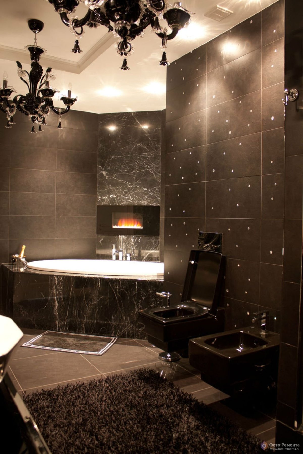 Ванные комнаты в темных тонах