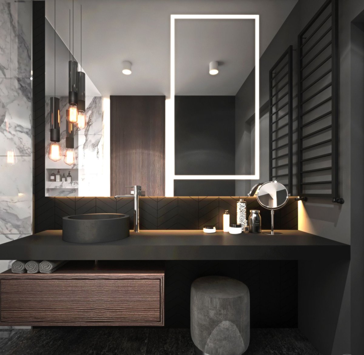 Ванная в шоколадных тонах