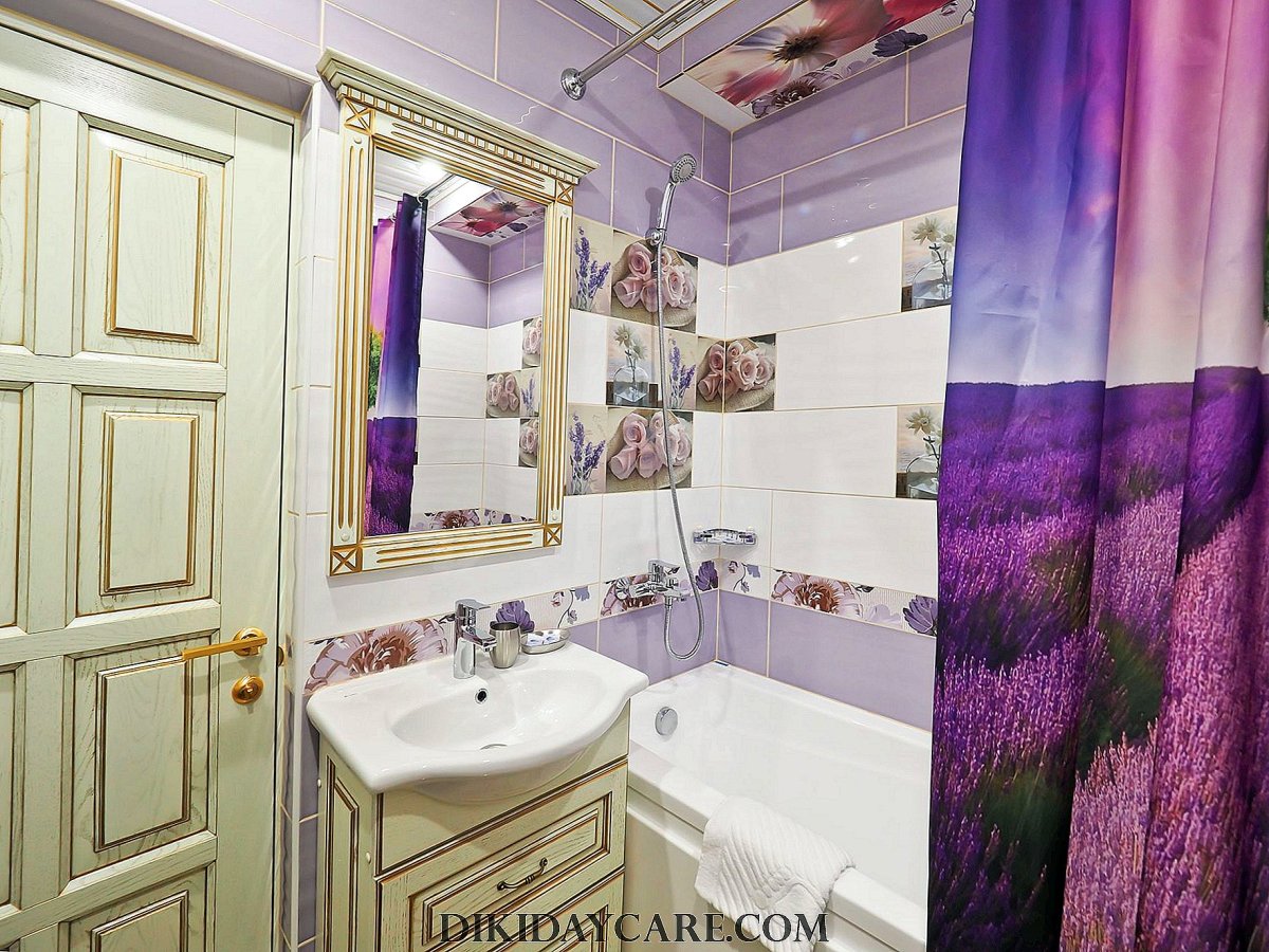 Ванная комната в лавандовых тонах