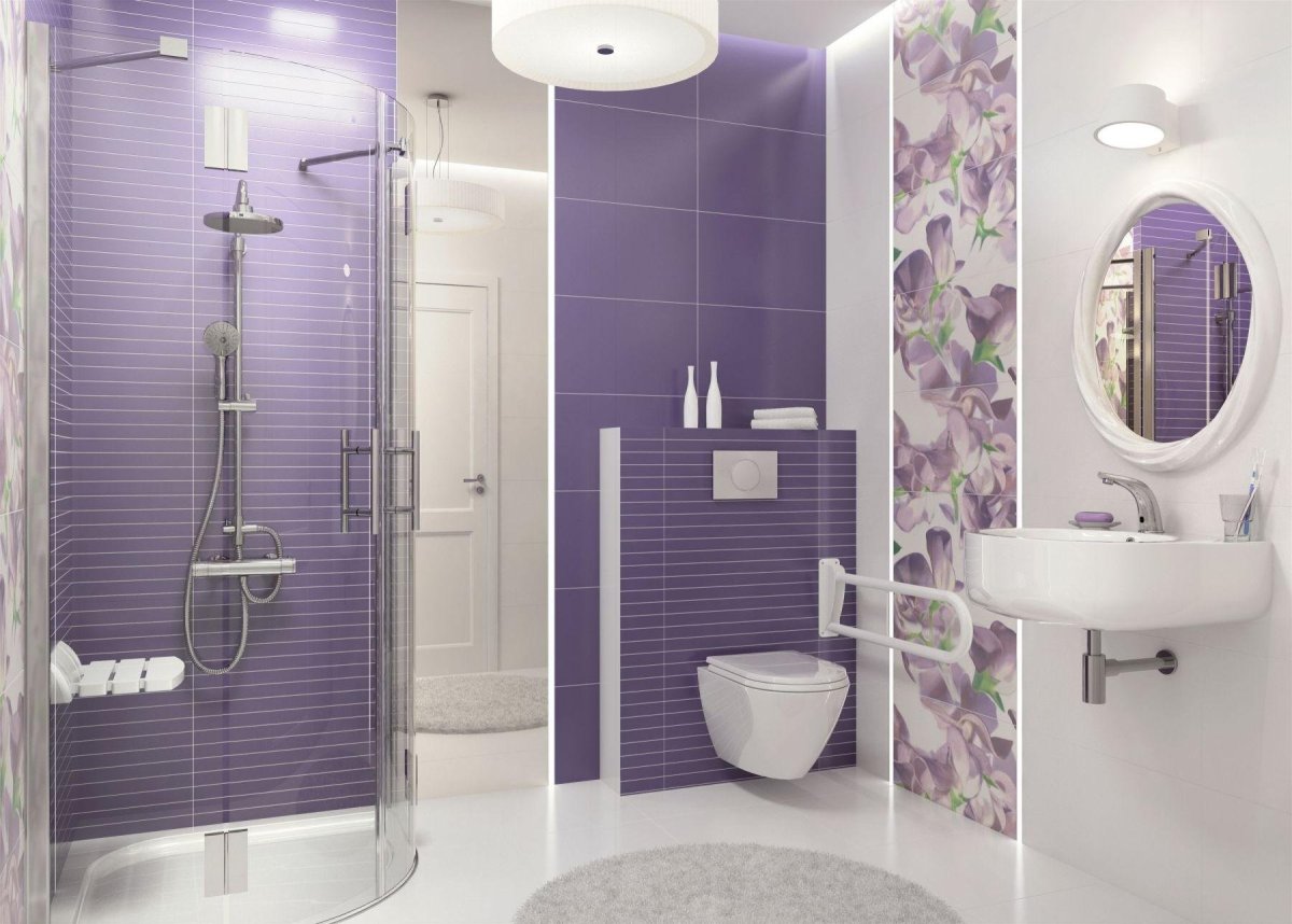 Лавандовая ванная комната фото