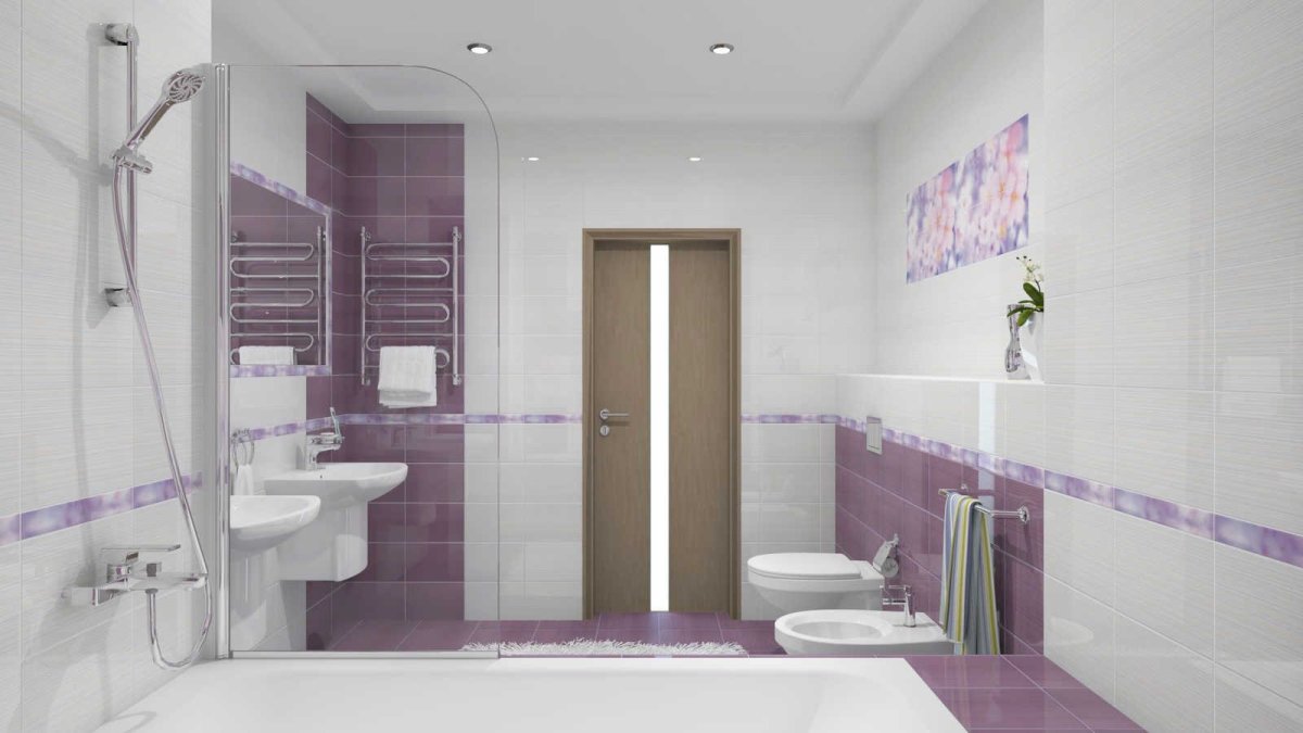 Фиолетовые Ванные комнаты