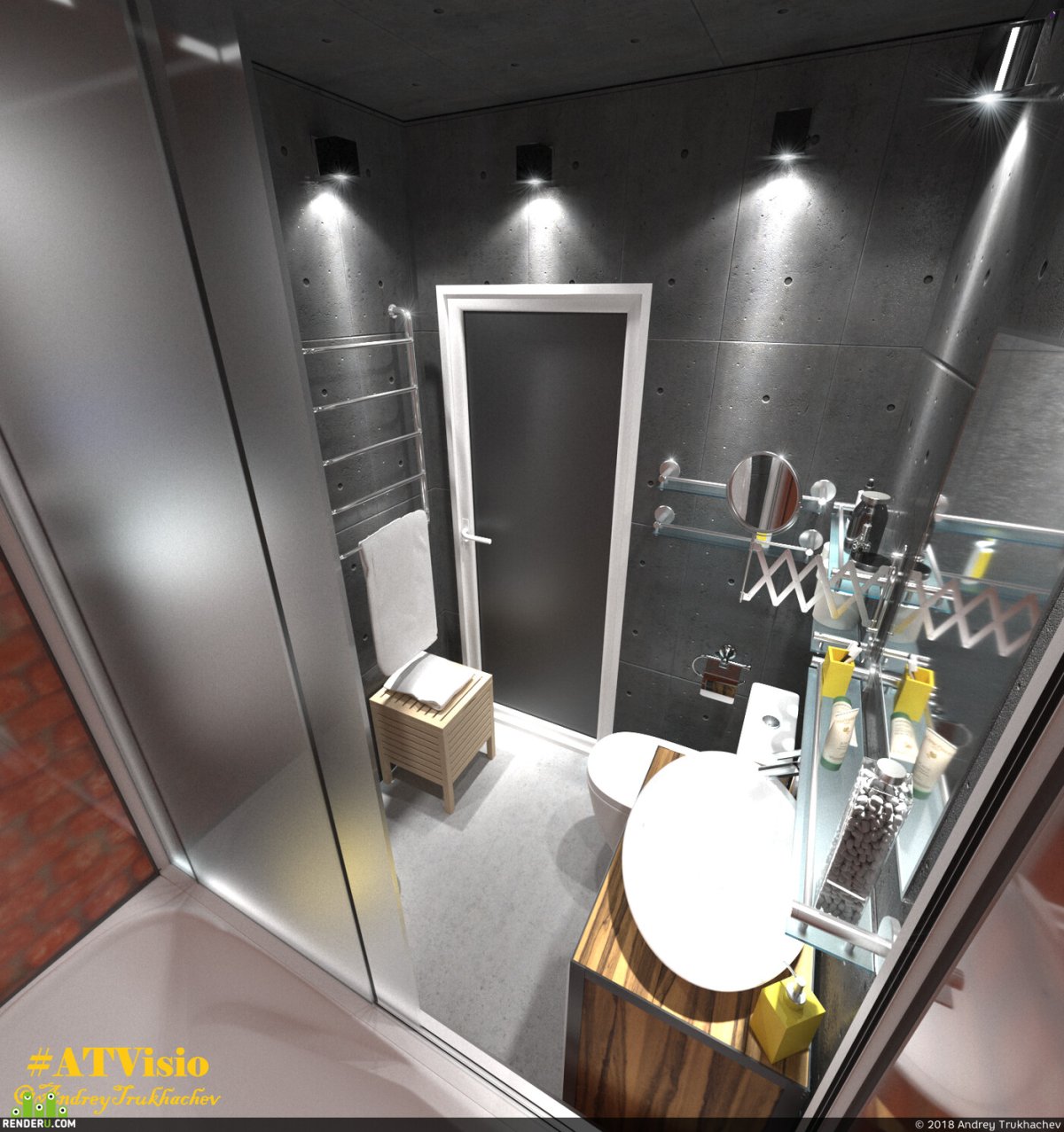 Лофт ванная в хрущевке