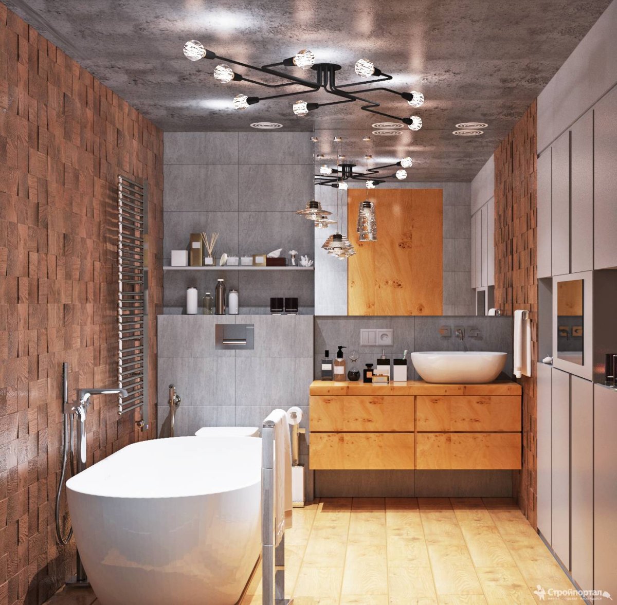 Мебель для ванной комнаты в стиле лофт