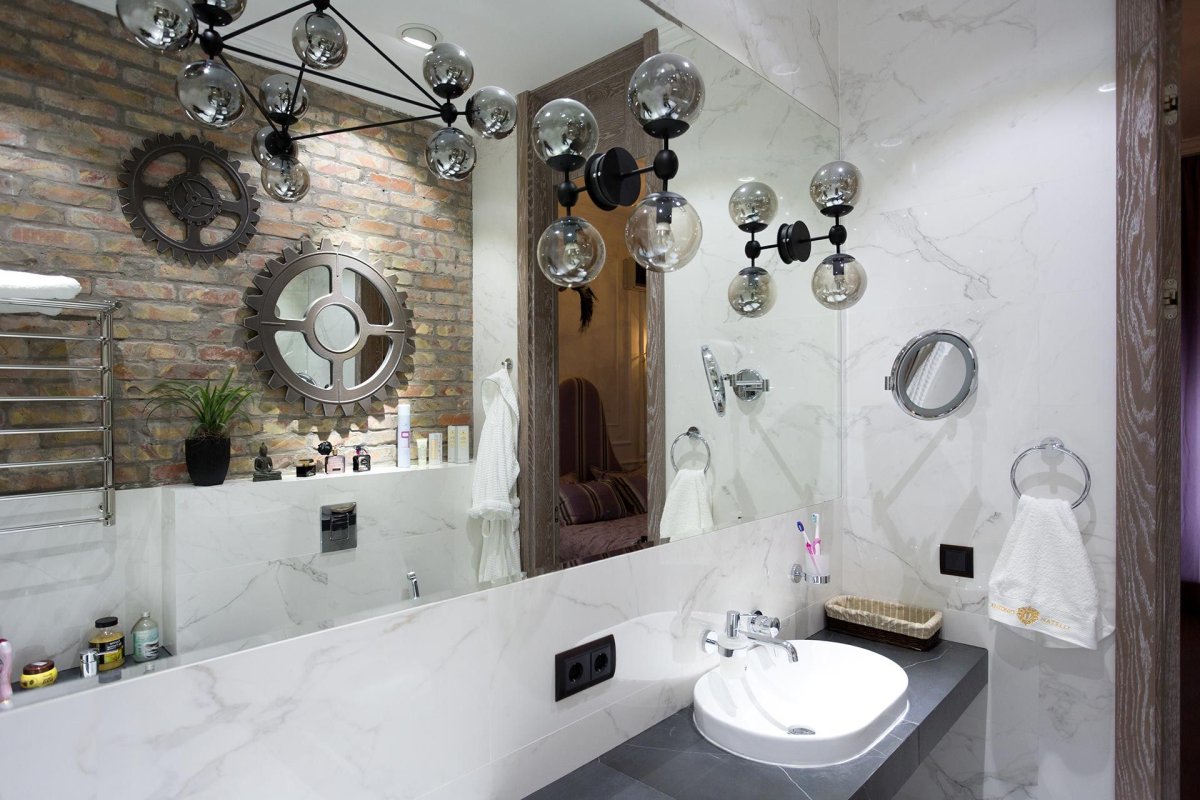 Люстра в ванной лофт