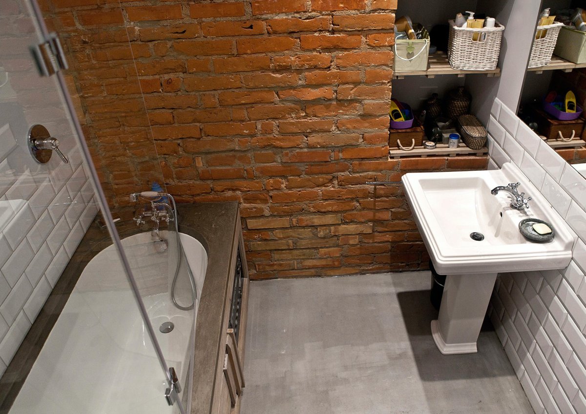 Лофт ванная в хрущевке