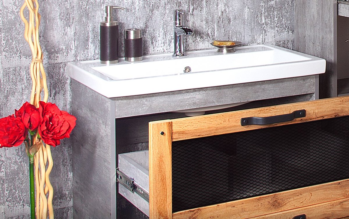 Тумба с раковиной Бриклаер лофт 80