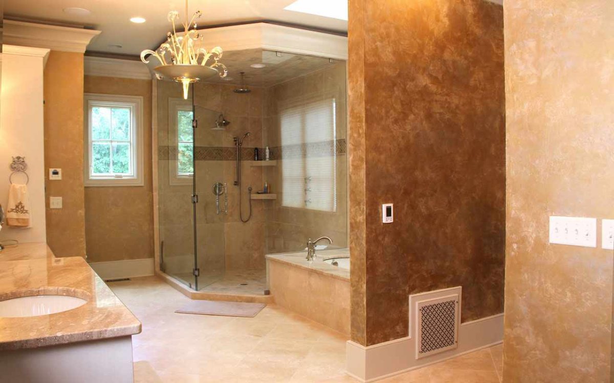 Венецианская штукатурка в ванной