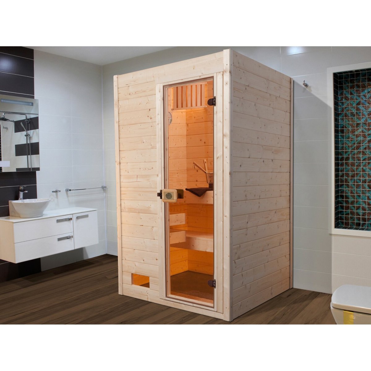 Планировка ванной комнаты с сауной