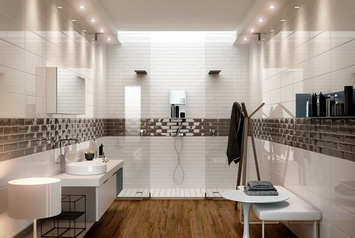 Бирюзовая плитка в ванную комнату