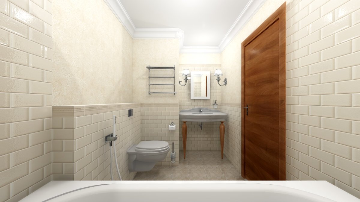 Акцентная плитка в ванной