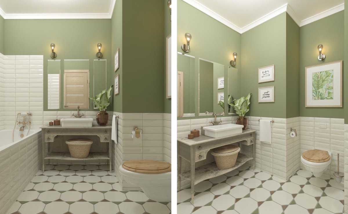 Плитка кабанчик в ванной