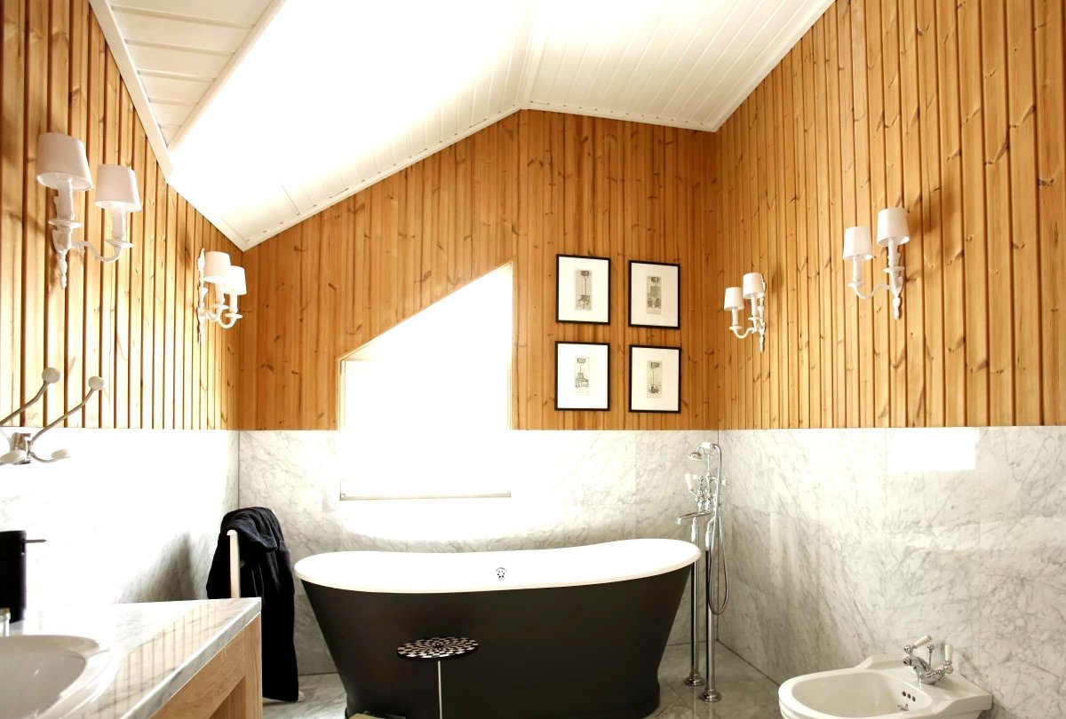 Плитка и вагонка в ванной