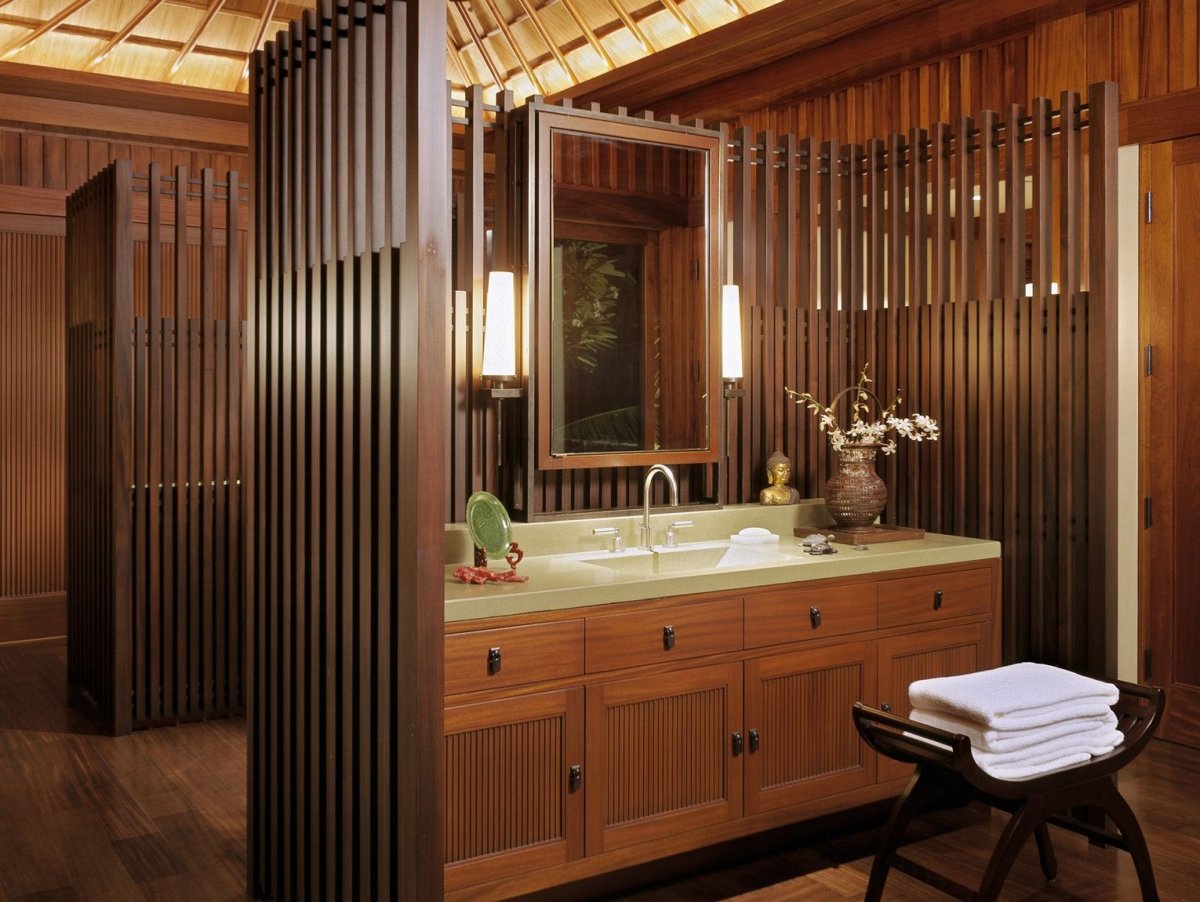 Ванная комната отделанная деревом