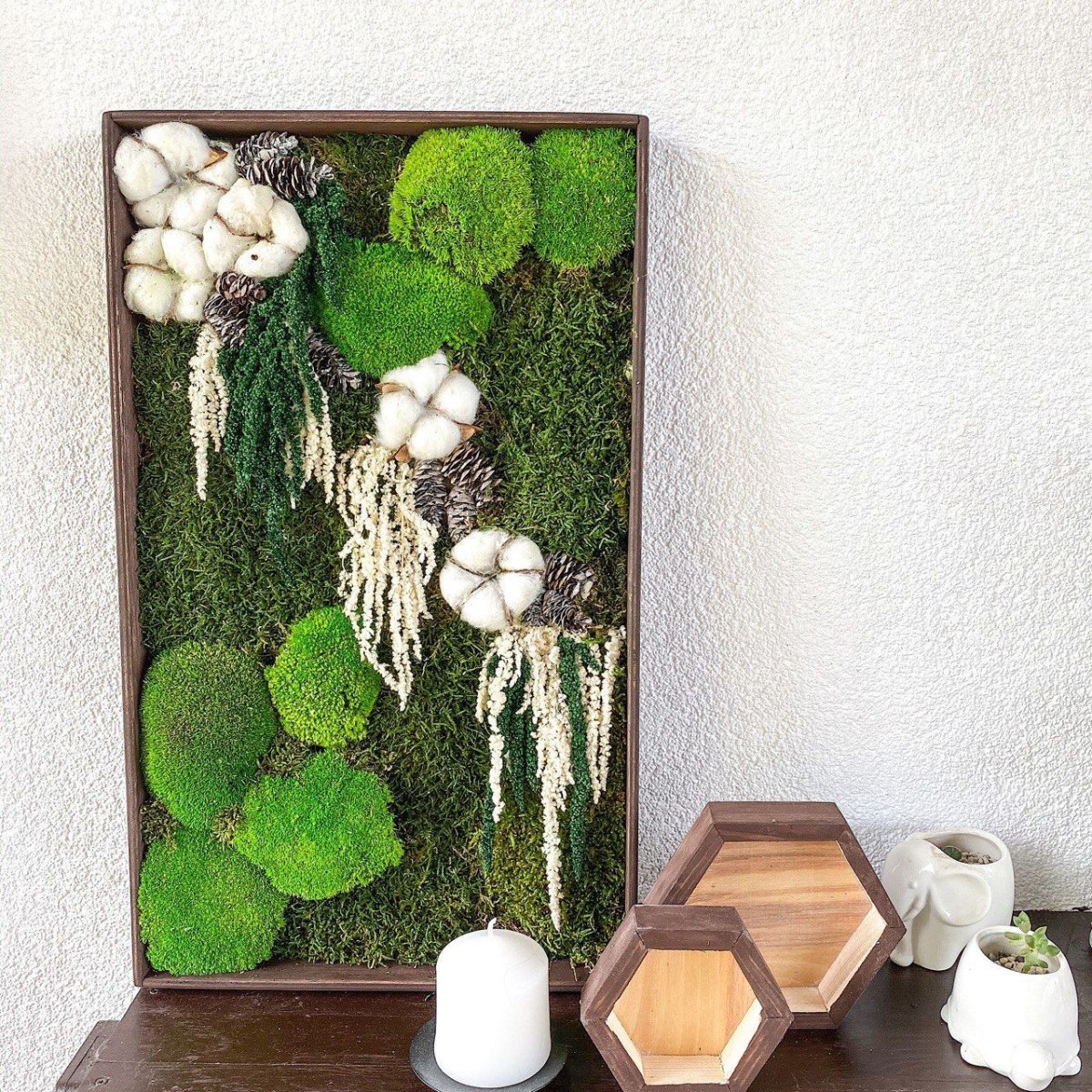 Мох в интерьере ванной комнаты