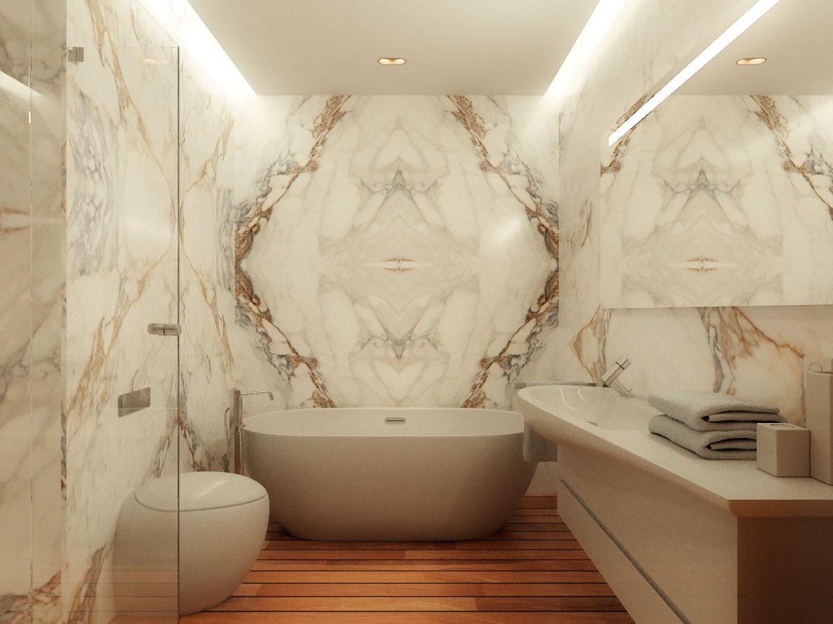 Мраморная ванная комната