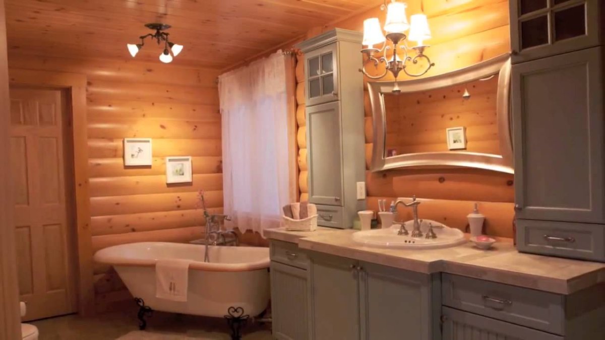 Ванная в деревянном доме