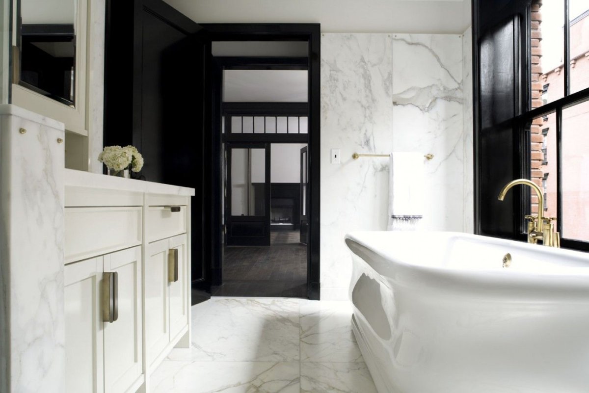 Dark Black Marble Bathroom плитка