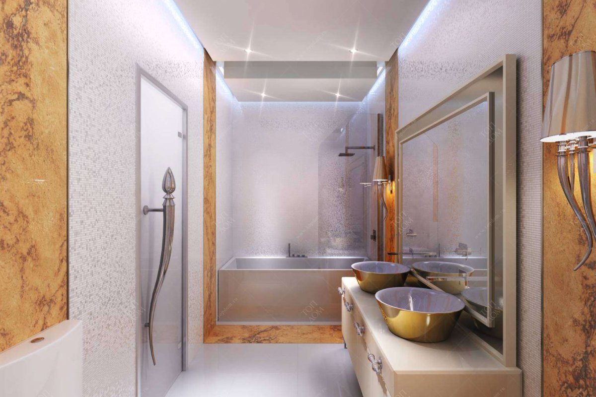 Небольшая ванная арт-деко