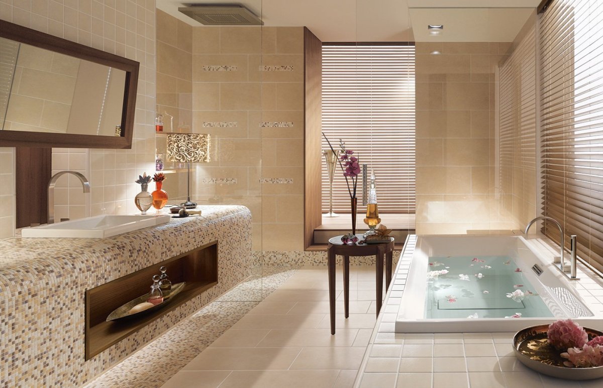 Ванная комната в холодных тонах