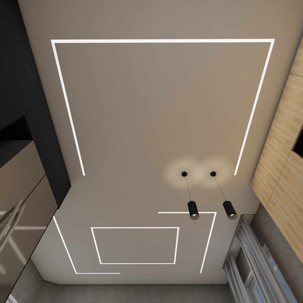 Светящийся потолок в ванной