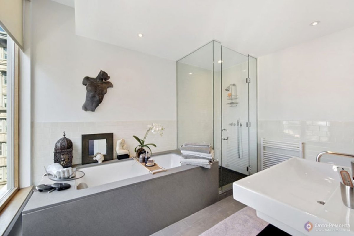 Спальня с ванной комнатой в пентхаусе