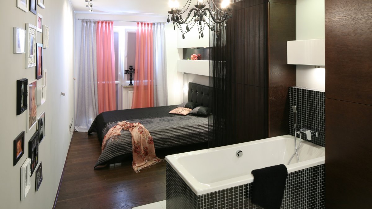 Ванная комната совмещенная со спальней