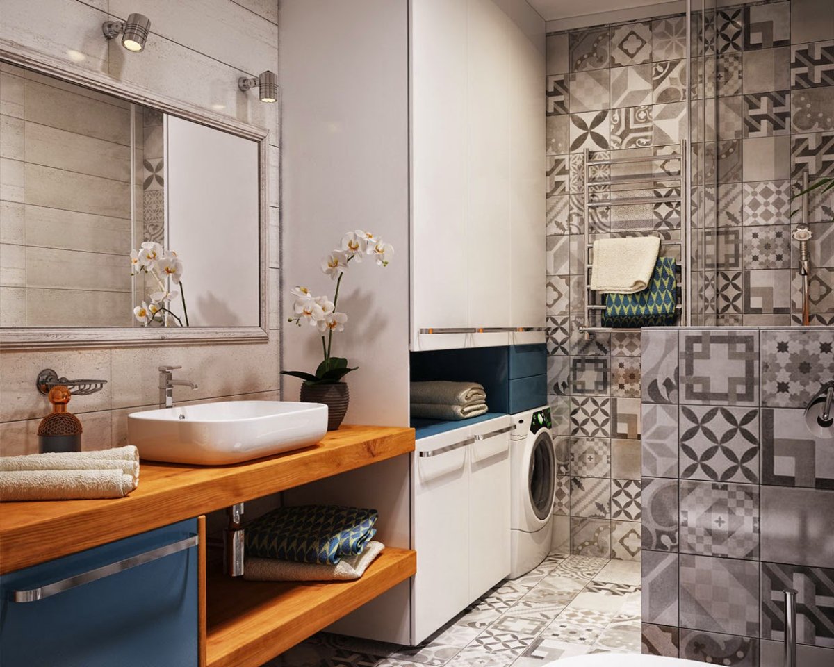 Плитка пэчворк в ванной