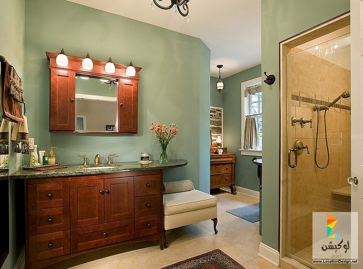 Ванная в английском зеленая стиле